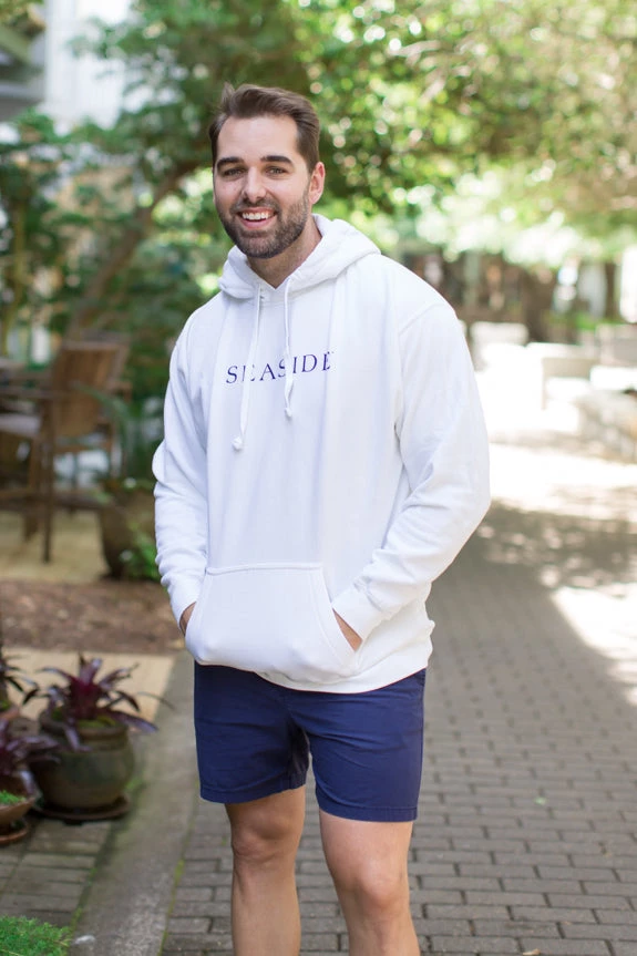 SOWALINK SEASIDE APPAREL Men's White Pullover Hoodie 3 SOWALINK SEASIDE APPAREL Men's White Pullover Hoodie