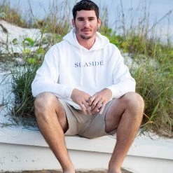 SOWALINK SEASIDE APPAREL Men's White Pullover Hoodie