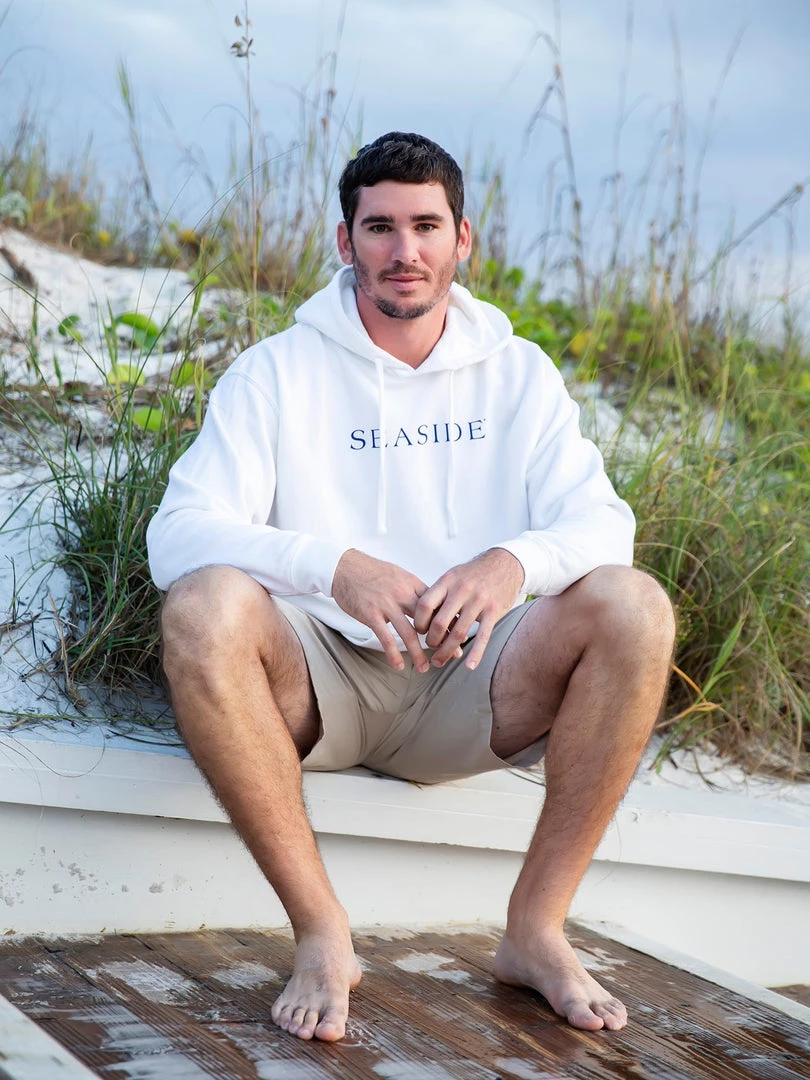 SOWALINK SEASIDE APPAREL Men's White Pullover Hoodie 1 SOWALINK SEASIDE APPAREL Men's White Pullover Hoodie