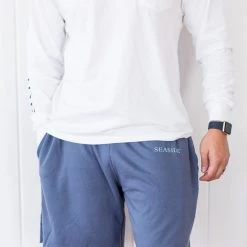 SPIRIT ACTIV Denim & Mint Pull On Sweat Shorts SEASIDE APPAREL