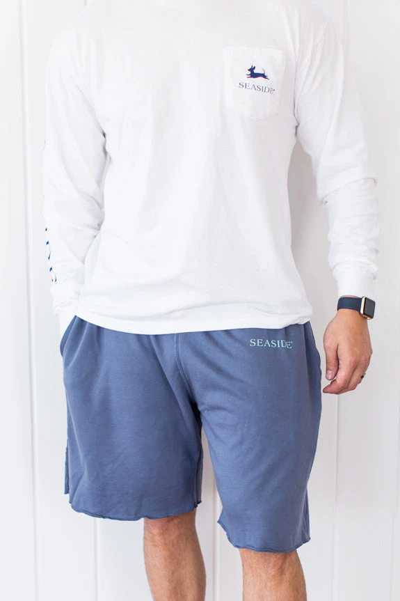 SPIRIT ACTIV Denim & Mint Pull On Sweat Shorts SEASIDE APPAREL 2 SPIRIT ACTIV Denim & Mint Pull On Sweat Shorts SEASIDE APPAREL