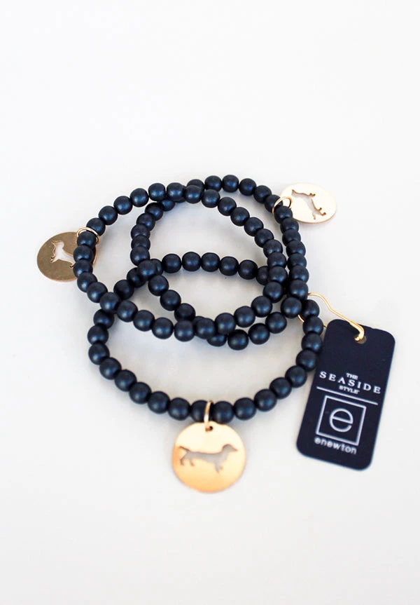 ENEWTONDESIGN HOME & GIFTS Navy Promise Bracelet With Bud Disc 2 ENEWTONDESIGN HOME & GIFTS Navy Promise Bracelet With Bud Disc