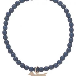 ENEWTONDESIGN Navy 4mm Bracelet With Bud Charm