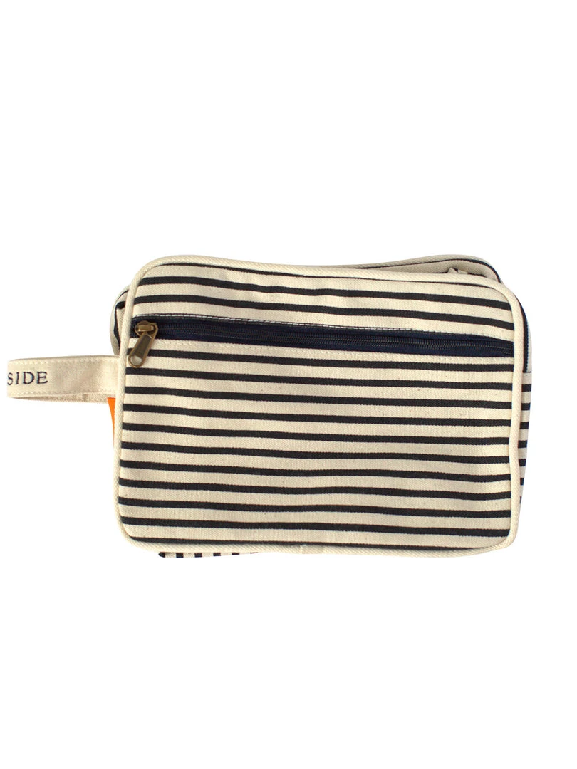 CBSTATION HOME & GIFTS Lined Navy Stripe Travel Kit 2 CBSTATION HOME & GIFTS Lined Navy Stripe Travel Kit