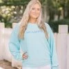 CHARLES RIVE Mint Camden Ribbed Sweatshirt SEASIDE APPAREL