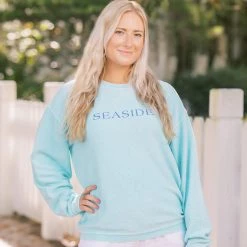 CHARLES RIVE Mint Camden Ribbed Sweatshirt SEASIDE APPAREL