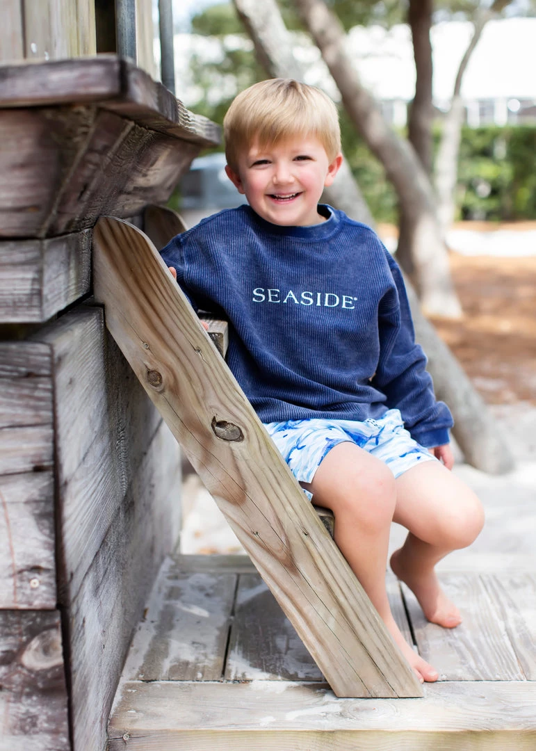 CHARLES RIVE Youth Navy Ribbed Sweatshirt 1 CHARLES RIVE Youth Navy Ribbed Sweatshirt