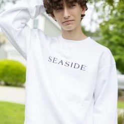 GEAR FOR SPO White Embroidered Seaside Sweatshirt SEASIDE APPAREL