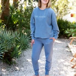 CHARLES RIVE Blue Jean Seaside Cropped Sweatshirt SEASIDE APPAREL