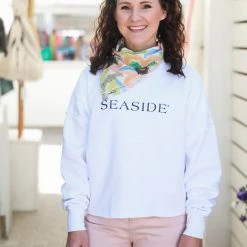 CHARLES RIVE White Seaside Cropped Sweatshirt