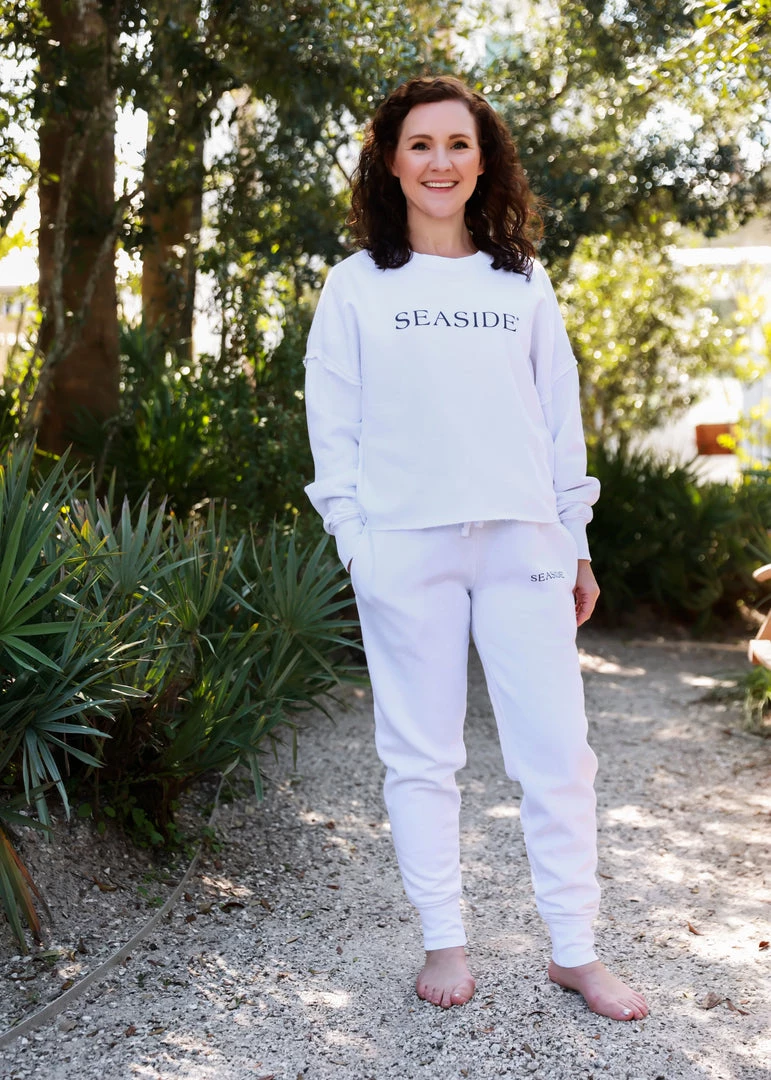 CHARLES RIVE White Seaside Cropped Sweatshirt 2 CHARLES RIVE White Seaside Cropped Sweatshirt