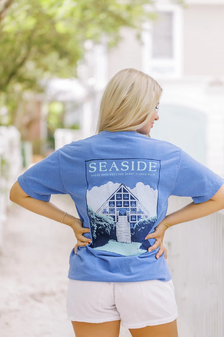 GARMENT GEAR Flo Blue Seaside Pavilion Tee SEASIDE APPAREL 2 GARMENT GEAR Flo Blue Seaside Pavilion Tee SEASIDE APPAREL