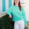 CHARLES RIVE Mint Seaside Cropped Sweatshirt