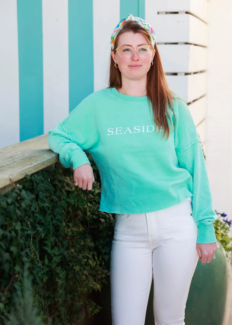 CHARLES RIVE Mint Seaside Cropped Sweatshirt 1 CHARLES RIVE Mint Seaside Cropped Sweatshirt