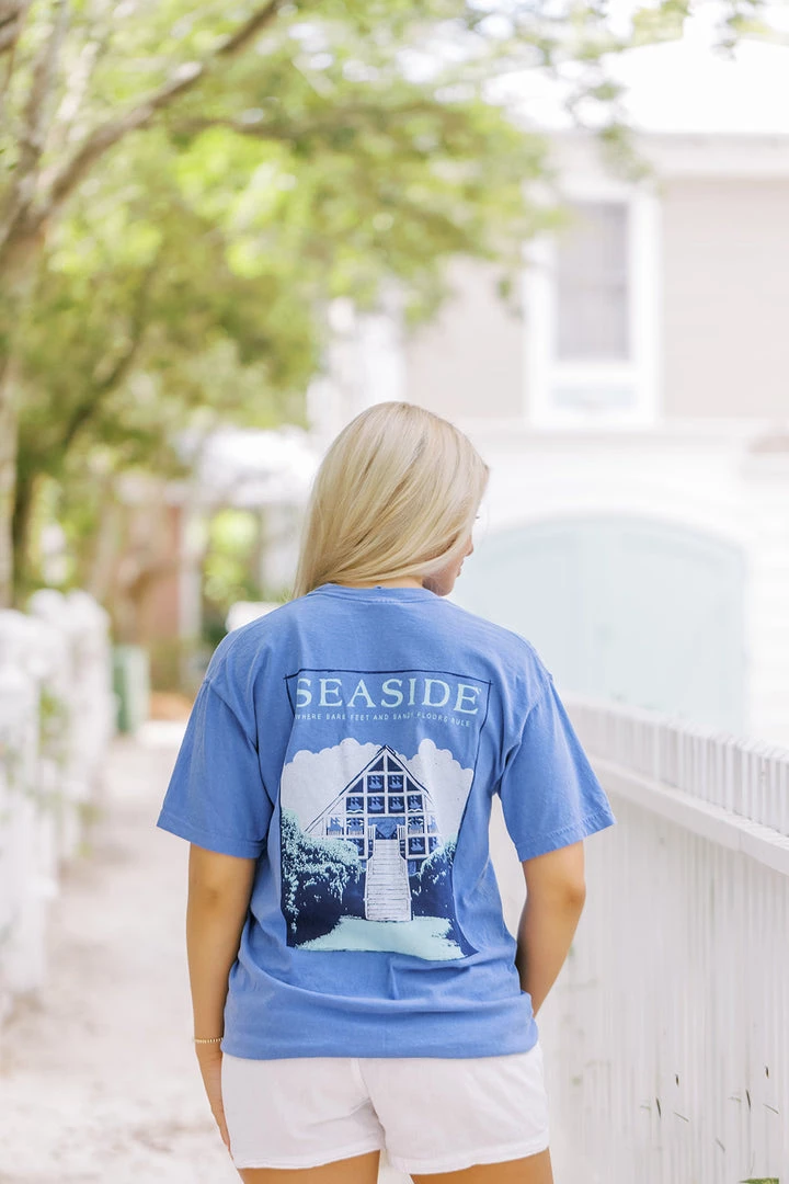 GARMENT GEAR Flo Blue Seaside Pavilion Tee SEASIDE APPAREL 4 GARMENT GEAR Flo Blue Seaside Pavilion Tee SEASIDE APPAREL