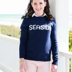 ELLSWORTH Navy Seaside Knit Sweater SEASIDE APPAREL