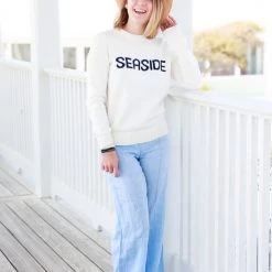ELLSWORTH White Seaside Knit Sweater SEASIDE APPAREL
