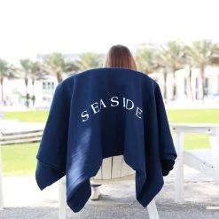 MV SPORT Navy Seaside Sweatshirt Blanket
