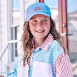 HARDINGLANE Youth Light Blue American Flag Hat SEASIDE APPAREL