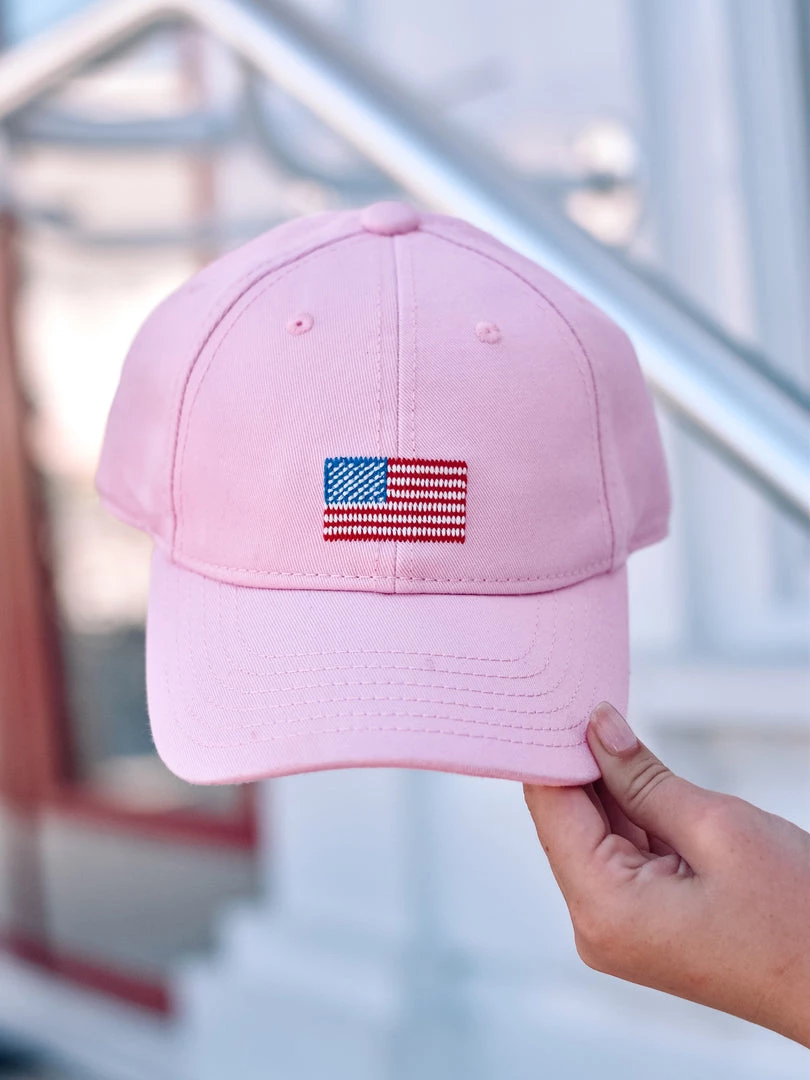 HARDINGLANE Youth Light Pink American Flag Hat 1 HARDINGLANE Youth Light Pink American Flag Hat