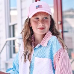 HARDINGLANE Youth Light Pink American Flag Hat 5 HARDINGLANE Youth Light Pink American Flag Hat